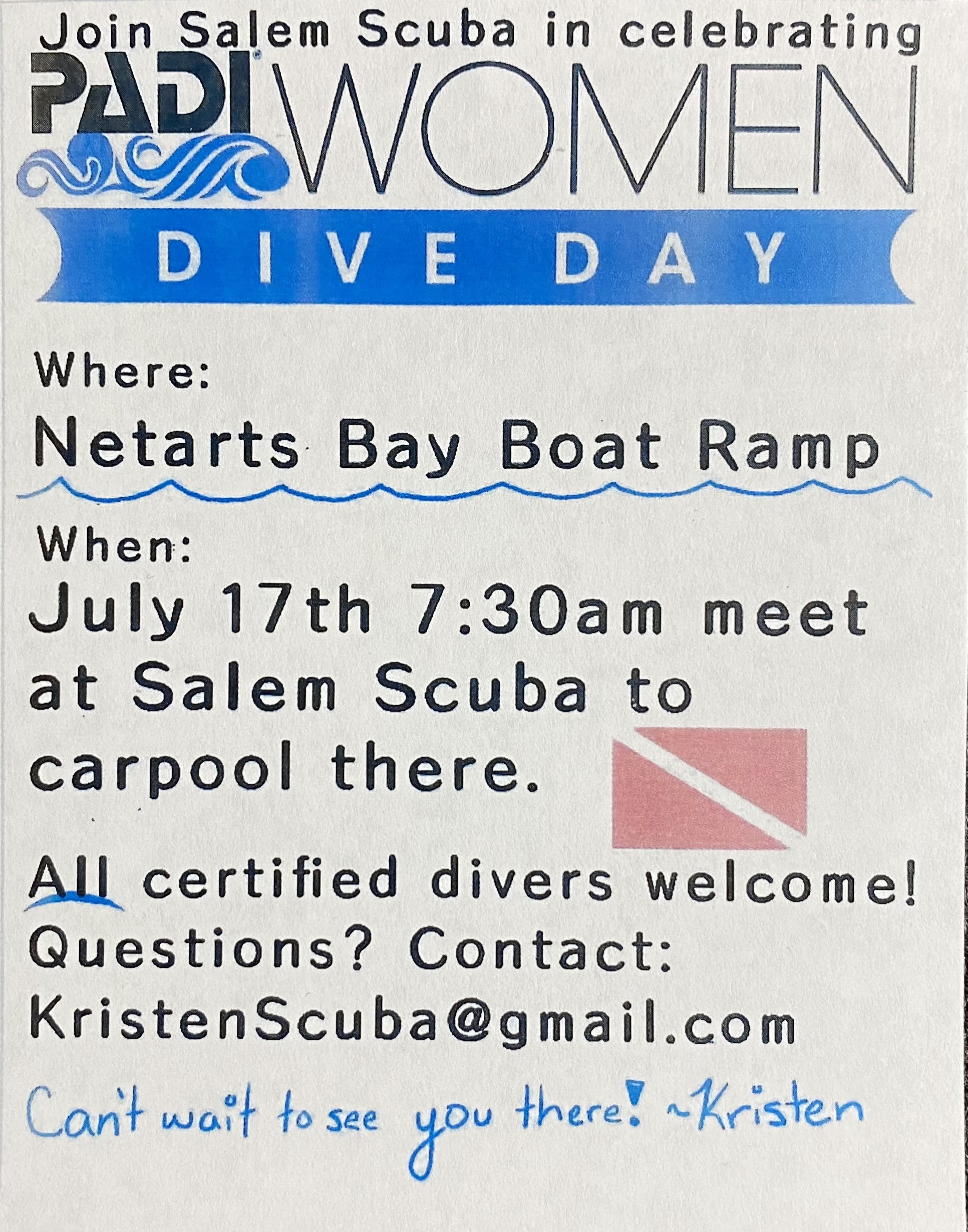 PADI WOMEN DIVE DAY Salem Scuba